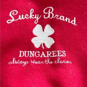 Lucky Brand Red and White Jersey Logo Jacket XL